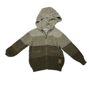Mayoral Sweater Full Zip Sweater Hood Brown Toddler Boys Size 3